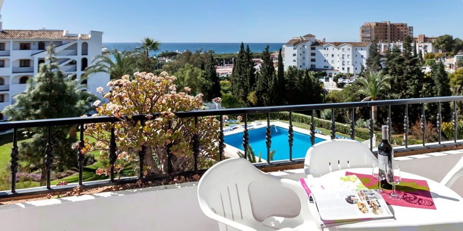 Sea views from the terraces of Delta Mar Apartments in Riviera del Sol