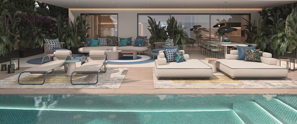 Privater Swimmingpool in einer der Residenzen von Dunique Marbella